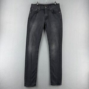 Nudie Jeans Mens 31x34 (Fits 31x34) Black Denim Slim Fit Skinny